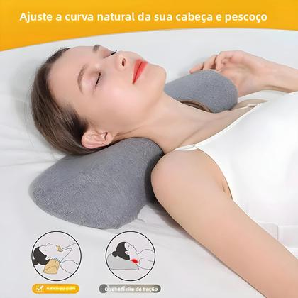 Imagem de Travesseiro Cervical Ergonômico De Espuma De Memória Para Dormir De Lado, Suporte Ortopédico Para O