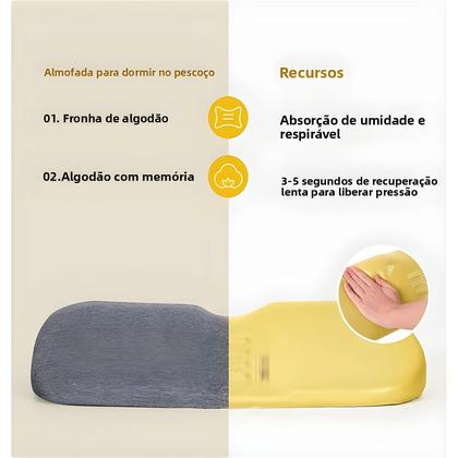 Imagem de Travesseiro Cervical Ergonômico De Espuma De Memória Para Dormir De Lado, Suporte Ortopédico Para O