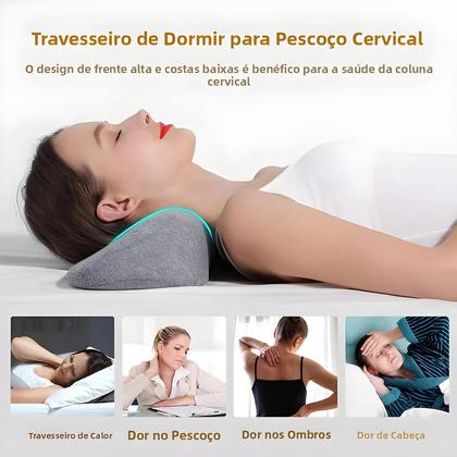 Imagem de Travesseiro Cervical Ergonômico De Espuma De Memória Para Dormir De Lado, Suporte Ortopédico Para O