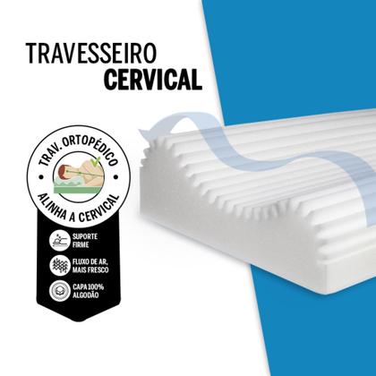 Imagem de Travesseiro Cervical Ortopédico, 50x70cm, Fibrasca