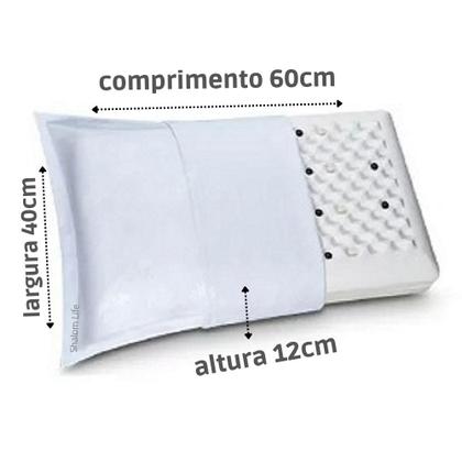 Imagem de Travesseiro D33 Ortopédico Magnético Infravermelho Longo com Perfilado Terapêutico-Shalom Life