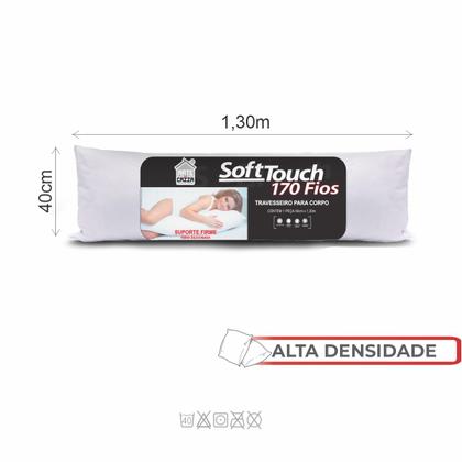 Imagem de Travesseiro de Corpo 40cm x 1,30m Soft Touch Branco