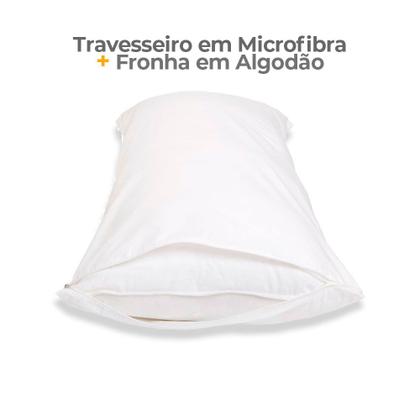 Imagem de Travesseiro de Corpo Xuxão Gigante 1,90m C/ Capa Fronha Algodão Branco