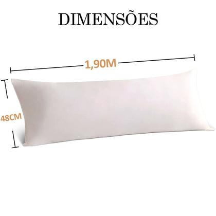 Imagem de Travesseiro de Corpo Xuxão Gigante 1,90m C/ Capa Fronha Algodão Branco