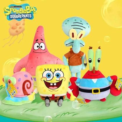 Imagem de Travesseiro de Pelúcia Bob Esponja, Patrick, Eugene H. Krabs e Gary - Para Meninos