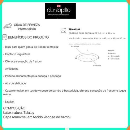 Imagem de Travesseiro Dunlopillo Basic Bambu