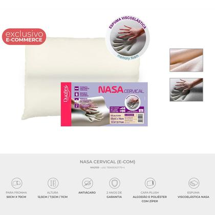 Imagem de Travesseiro Duoflex Nasa Cervical Espuma Viscoelástica 50x70x12