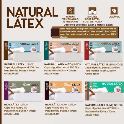Imagem de Travesseiro Duoflex Natural Látex Extra Alto 50x70x18cm