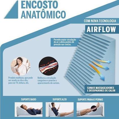 Imagem de Travesseiro Encosto Anatômico Triangular Pós Cirúrgico Anti Refluxo Circulação Sanguínea Fibrasca