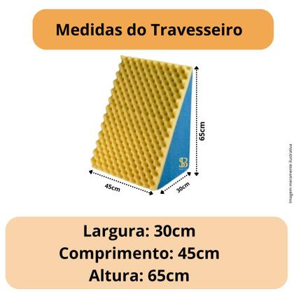 Travesseiro Encosto leitura triangular repouso - com capa - Luckspuma Imagem de Travesseiro Encosto leitura triangular repouso - com capa