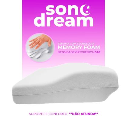 Imagem de Travesseiro Ergonômico Sonodream Cervical Original, Sonofix i wanna pillow to sleep. Combate a insônia e o ronco.