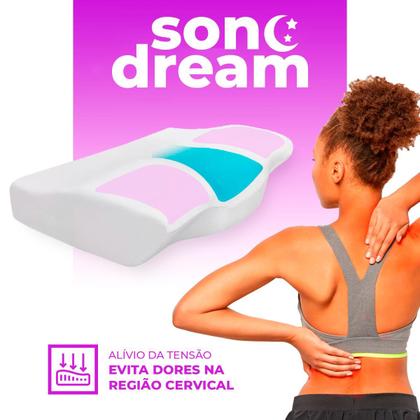 Imagem de Travesseiro Ergonômico Sonodream Cervical Original, Sonofix i wanna pillow to sleep. Combate a insônia e o ronco.