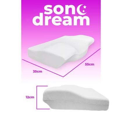 Imagem de Travesseiro Ergonômico Sonodream Cervical Original, Sonofix i wanna pillow to sleep. Combate a insônia e o ronco.