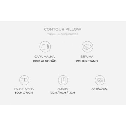 Imagem de Travesseiro Espuma Aerada Contour Pillow TP2102 c/ Capa de Algodão p/Fronha (50x70) - Duoflex