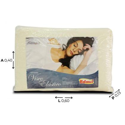 Imagem de Travesseiro Espuma Visco Elástico Hipoalérgico 60cm x 40cm Curve GI