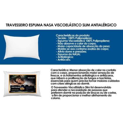 Imagem de Travesseiro espuma viscoelastico slim 58x38x11