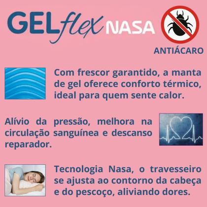 Imagem de Travesseiro Gel Nasa Gelado Duoflex Gelflex Antialérgico Macio Viscoelástico Original Capa com Zíper