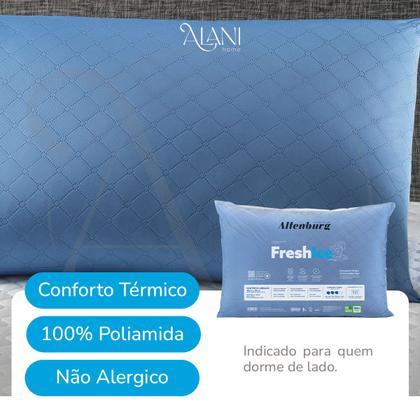 Imagem de Travesseiro gelado fresh ice azul 48 x 70 bom sono antialergico