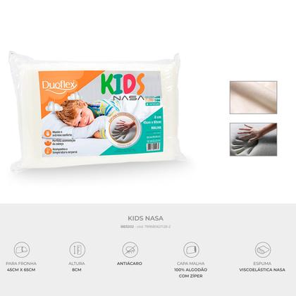 Imagem de Travesseiro Kids Nasa Duoflex - Se Molda Aos Contornos Do Corpo - (BRANCO)