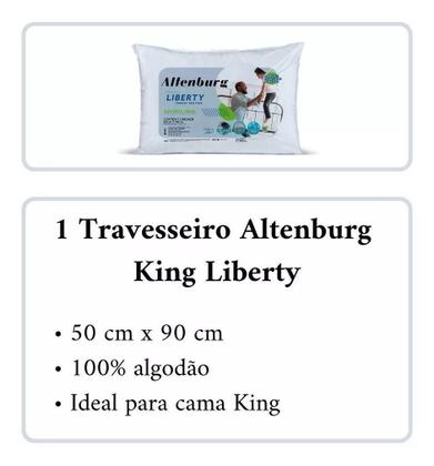 Imagem de Travesseiro King Super Macio Liberty Altenburg Percal 180 Fios 50cm x 90cm x 16cm