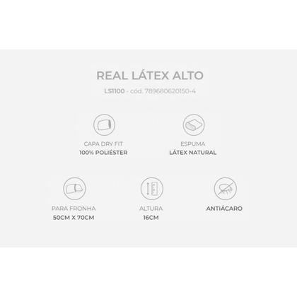 Imagem de Travesseiro Látex Real Alto LS1100 c/ Capa Dry Fresh p/Fronha (50x70) - Duoflex