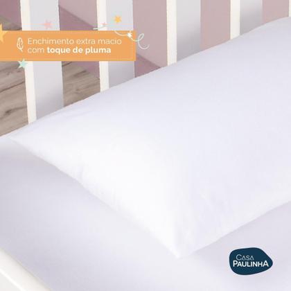 Imagem de Travesseiro Macio Toque Pluma Baby 40cmx30cm 200 Fios - Casa Paulinha