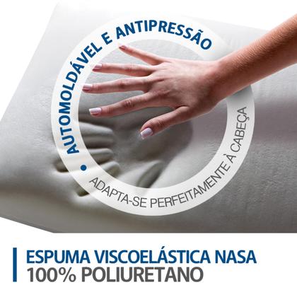 Imagem de Travesseiro Nasa Alto Espuma Viscoelástico Toque Macio
