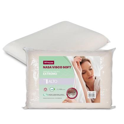 Imagem de Travesseiro NASA Alto Viscoelástico Orthocrin Visco Soft 48x68x15 Espuma Certificada