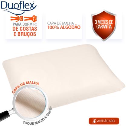 Imagem de Travesseiro Nasa Antiácaro Formato Plano Algodão 45x65cm Branco Duoflex