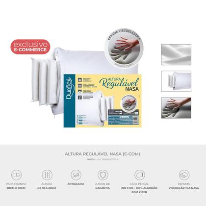 Imagem de Travesseiro Nasa De Altura Regulável Duoflex 50 X 70 Rn1109