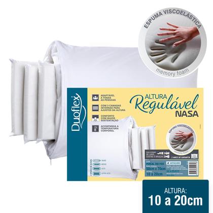 Imagem de Travesseiro Nasa De Altura Regulável Duoflex 50 X 70 Rn1109