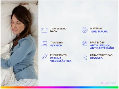 Imagem de Travesseiro Nasa Fibrasca Viscoelástico