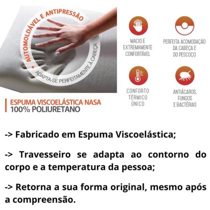 Imagem de Travesseiro Nasa Original Confortável Antialérgico Duoflex
