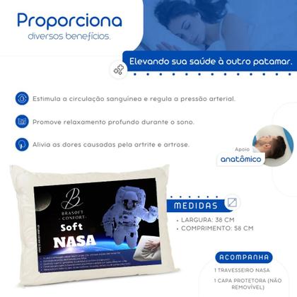 Imagem de Travesseiro Nasa Viscoelástico Soft Alto Confortável - Brasoft