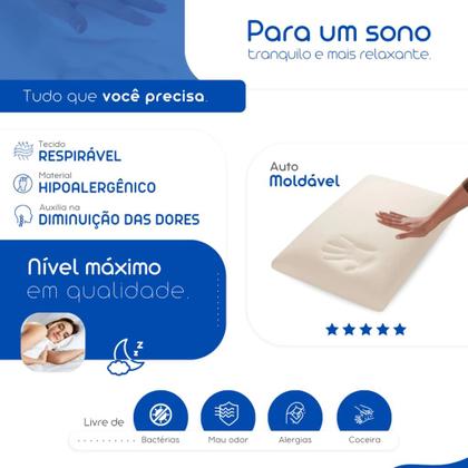 Imagem de Travesseiro Nasa Viscoelástico Soft Alto Confortável - Brasoft