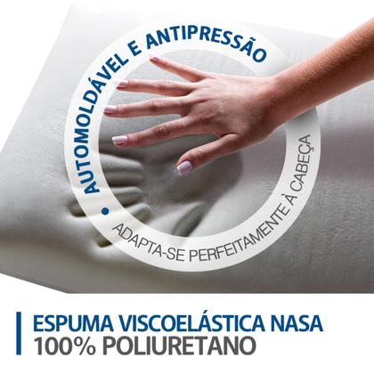 Imagem de Travesseiro NASA-X 50x70 C/ Espuma Viscoelástica Duoflex NS3109