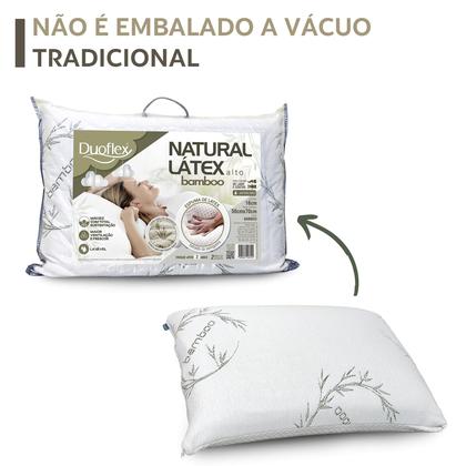 Imagem de Travesseiro Natural Látex Alto Duoflex com Capa Bamboo - 48x68cm