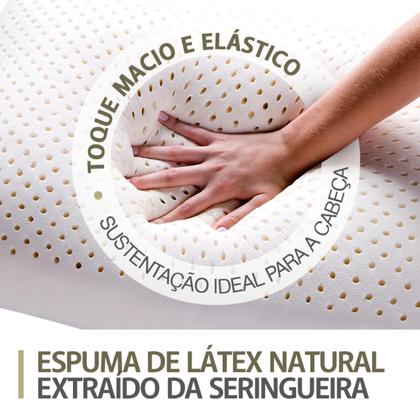 Imagem de Travesseiro Natural Látex Alto Duoflex com Capa Bamboo - 48x68cm
