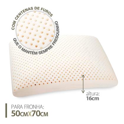 Imagem de Travesseiro Natural Látex Alto Duoflex com Capa Bamboo - 48x68cm