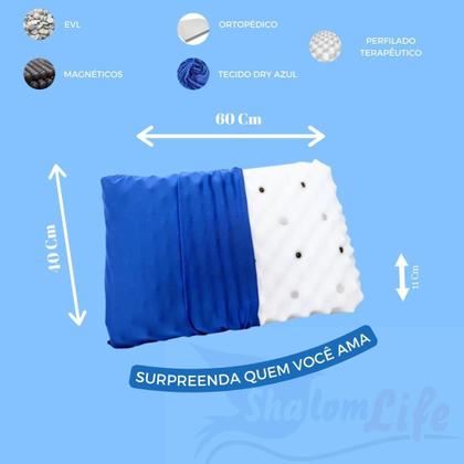 Imagem de Travesseiro ortopédico Magnético Postura Dor Cervical Apneia Sono