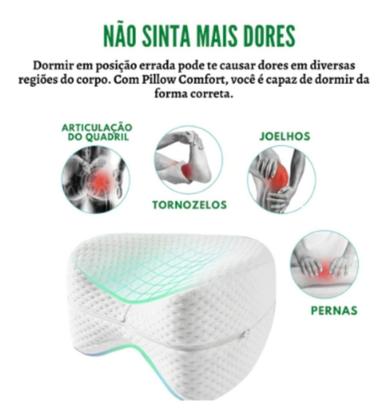 Imagem de Travesseiro Ortopédico Pernas Almofada para Dormir Lavável Alinha Coluna Quadril Leg Pilow