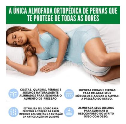 Imagem de Travesseiro Ortopédico Pernas Almofada para Dormir Lavável Alinha Coluna Quadril Leg Pilow