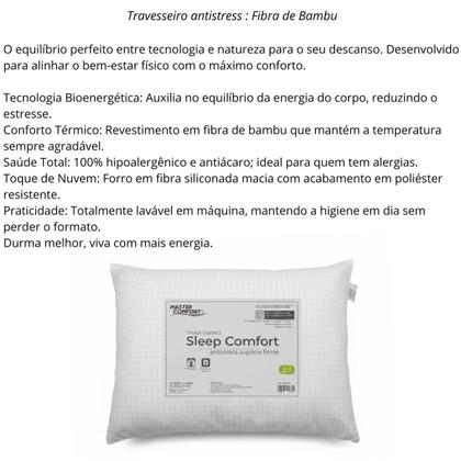 Imagem de Travesseiro Peletizado Anti Stress Master Comfort 50X70cm Macio Confortável Lavável