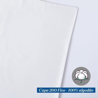 Imagem de Travesseiro Queen 80cm x 60cm Grande Pillow Pluma Com Fronha/Capa Algodão com Zíper Cor Branco