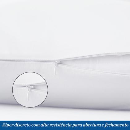 Imagem de Travesseiro Queen 80cm x 60cm Grande Pillow Pluma Com Fronha/Capa Algodão com Zíper Cor Branco