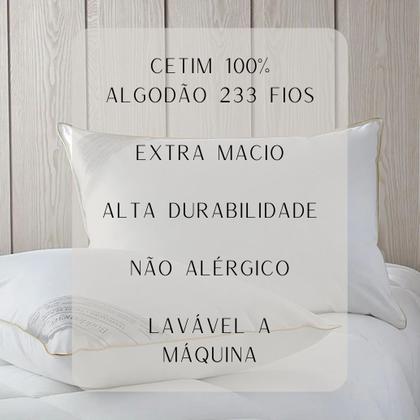 Imagem de Travesseiro Toque De Pluma Buddemeyer 100 Algodão 233 Fios Antialérgico 50 x70 Tradicional ORIGINAL