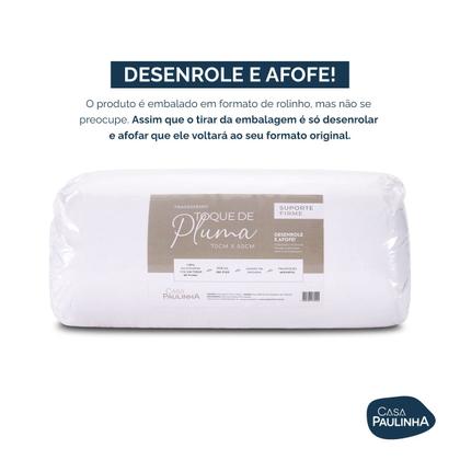 Imagem de Travesseiro Toque de Pluma Pena Firme Percal 180 Fios 70x50cm Antiestresse, Lavável, Antiácaro, Antialérgico