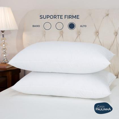 Imagem de Travesseiro Toque de Pluma Pena Firme Percal 180 Fios 70x50cm Antiestresse, Lavável, Antiácaro, Antialérgico