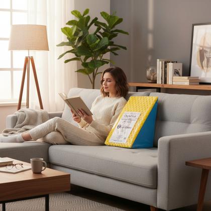 Imagem de Travesseiro Triangular Encosto Massageador Capa Lavável