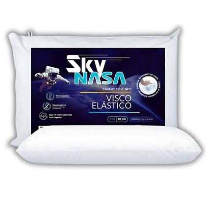 Imagem de Travesseiro Viscoelástico Basic Sky Antiácaro, Hipoalergênico e Termossensível Alívio Cervical e Sono Perfeito Entrega Rápida